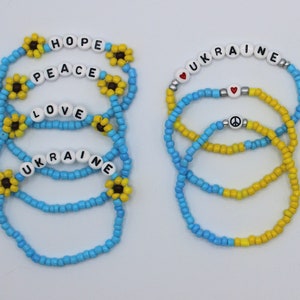 Ukraine Love Bracelet 4mm Seed Bead Bracelet