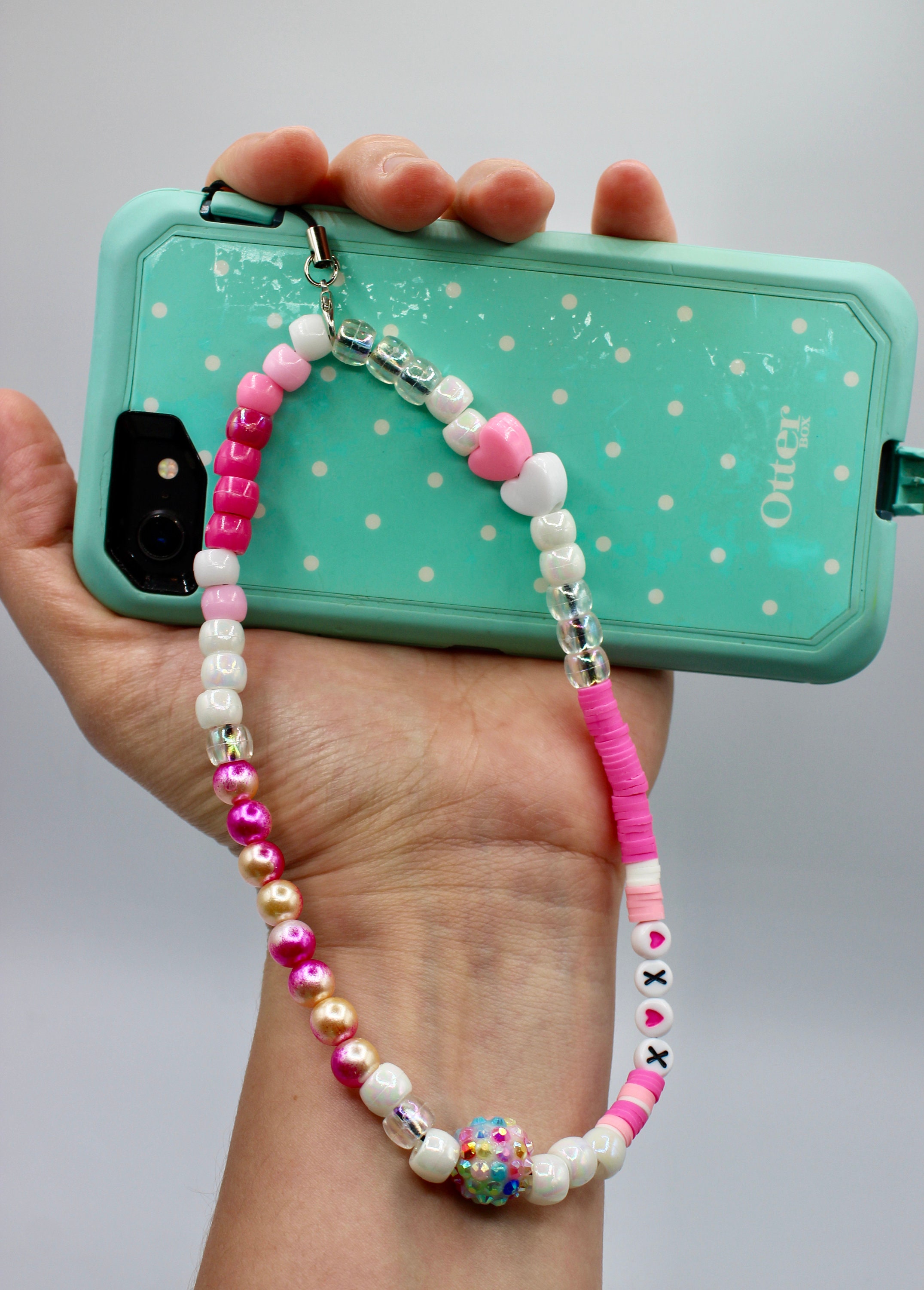 PINK 90s Phone Chain Y2K Phone String Customized Phone Etsy
