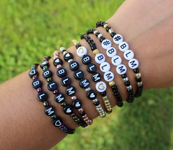 ONE BLM Black Lives Matter Beaded Patriotic Bracelet Etsy