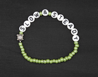 CUSTOMIZE Your OWN Slow & Steady RUN 5K 10K Half Marathon Marathon Race Running Bead Bracelet