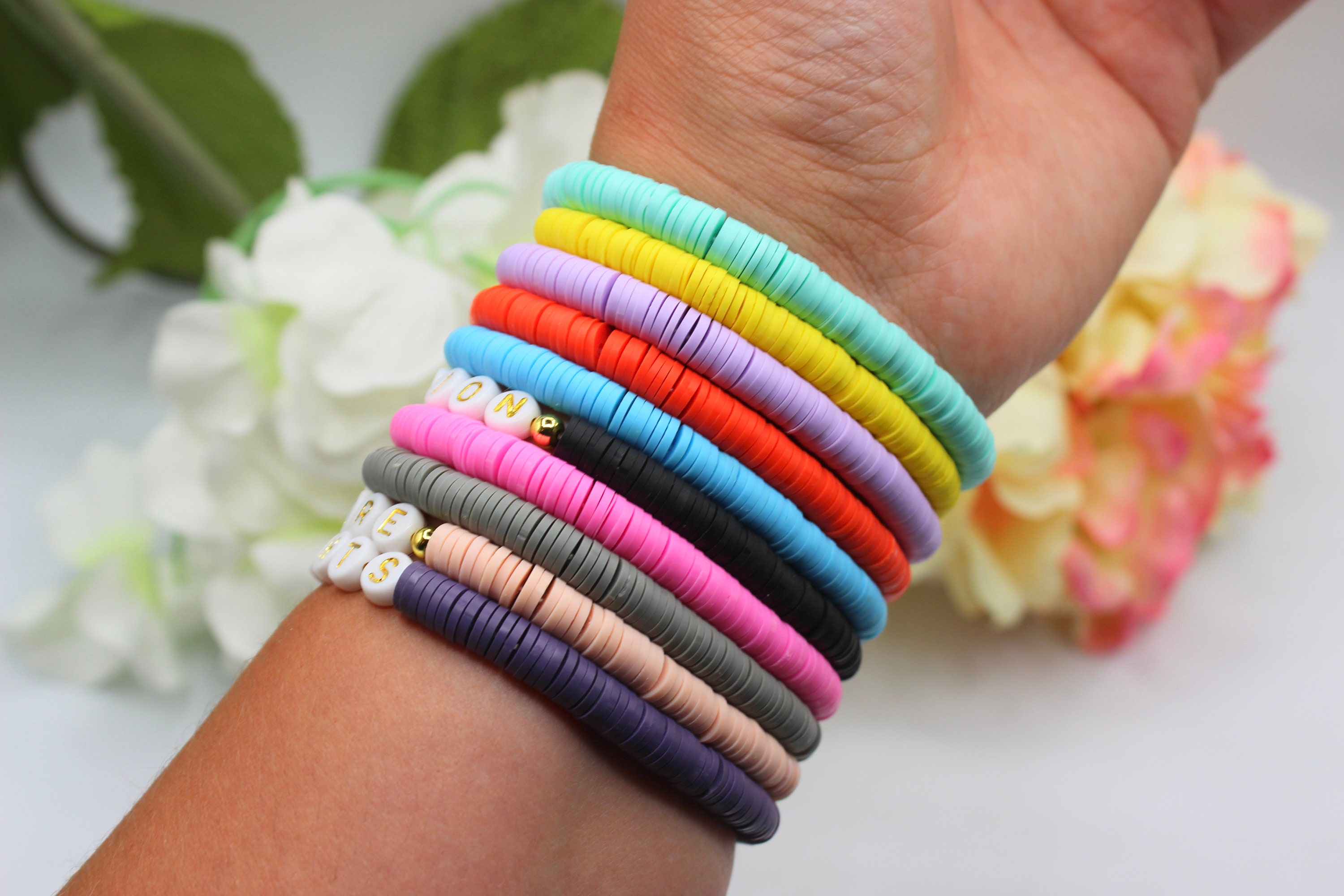 Set of 10 Taylor Swift Eras Tour Swiftie Heishi Bead Bracelet Set