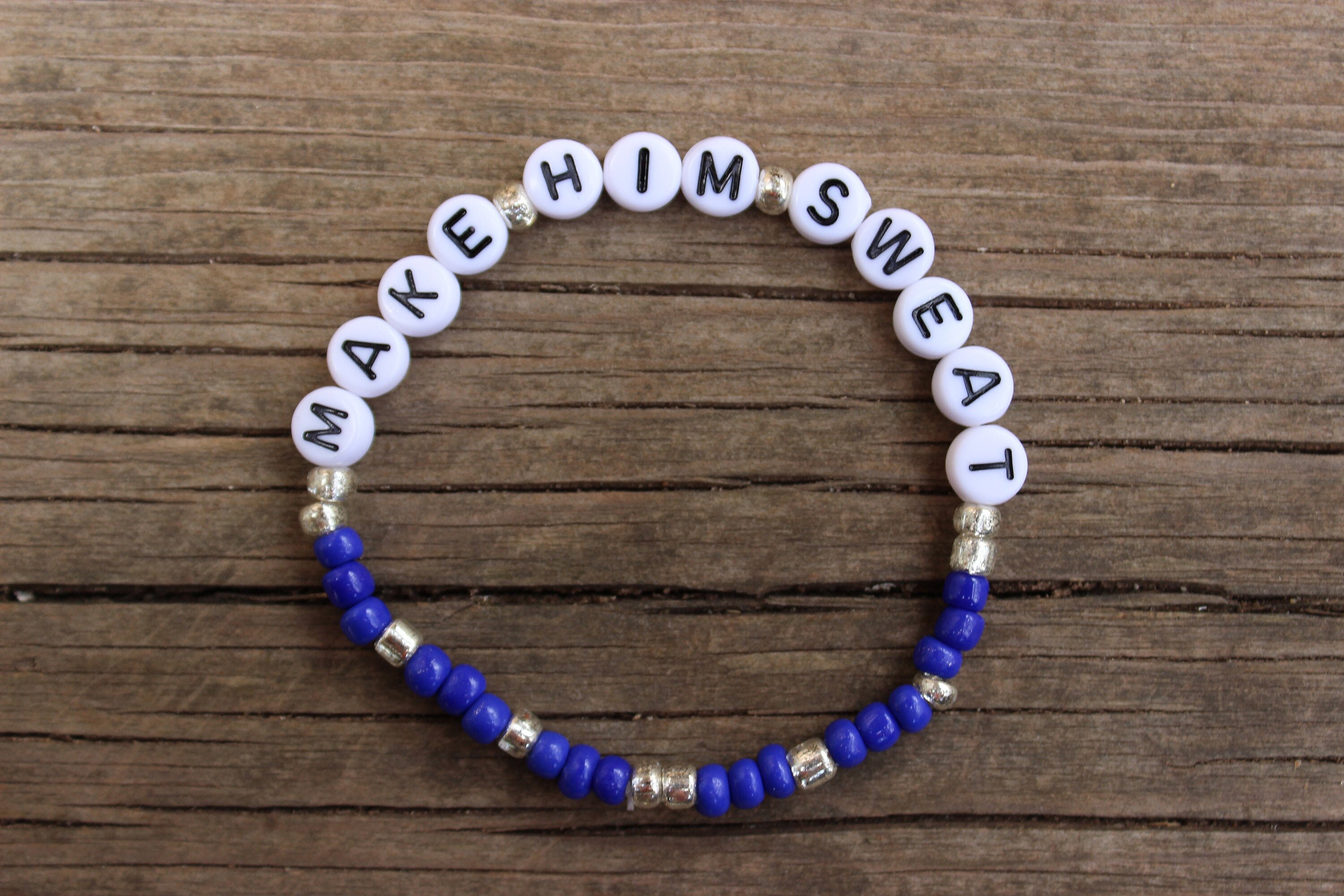 Political Make Him Sweat Beaded Patriotic Bracelet Etsy