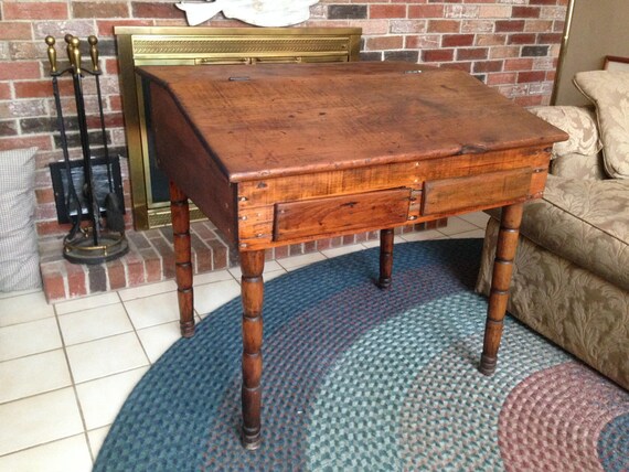 Early Primitive Slant Top Secretary Desk Etsy