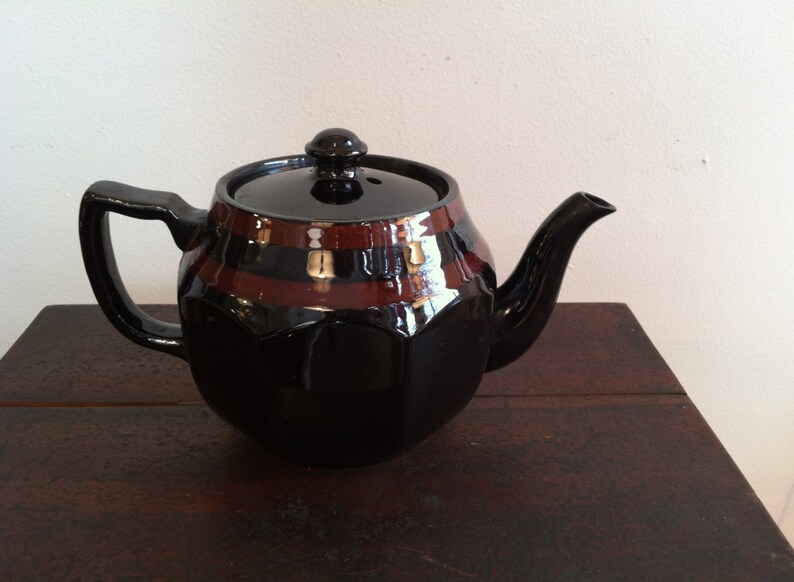 Vintage Glazed Redware Teapot Made in Bradwell England Etsy