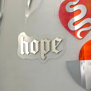 Hope Mirror - nostalgic patch mirror, text mirror, vintage y2k wall art mirror, artistic retro funky mirror wall decore, object d&#39;art, gift