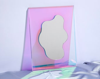 Squared Wiggly Reflector - wavy acrylic mirror wiggly mirror amorphic mirror retro mirror retro object