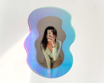 X-Large The Wave Reflector - wavy acrylic mirror wiggly mirror amorphic mirror retro mirror retro object