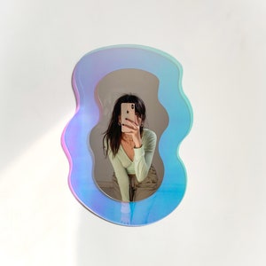 X-Large The Wave Reflector - wavy acrylic mirror wiggly mirror amorphic mirror retro mirror retro object