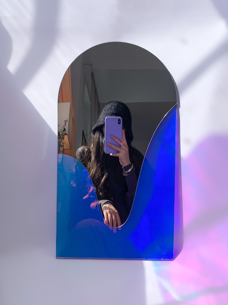 Reflector de arco líquido espejo acrílico ondulado espejo de arco espejo amorfo espejo retro objeto retro imagen 3