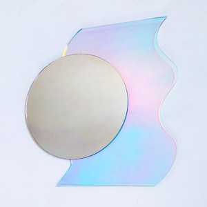 Rena Round Reflector mirror - wavy acrylic mirror wiggly mirror amorphic mirror retro mirror retro object