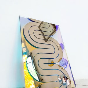 310 Reflector - artistic acrylic mirror arch holographic mirror art amorphic mirror retro mirror vintage style object
