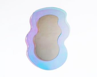 The Wave Reflector - wavy acrylic mirror wiggly mirror amorphic mirror retro mirror retro object