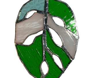 Stained Glass Monstera Leaf Hanging