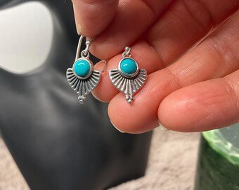 Turquoise fan earrings