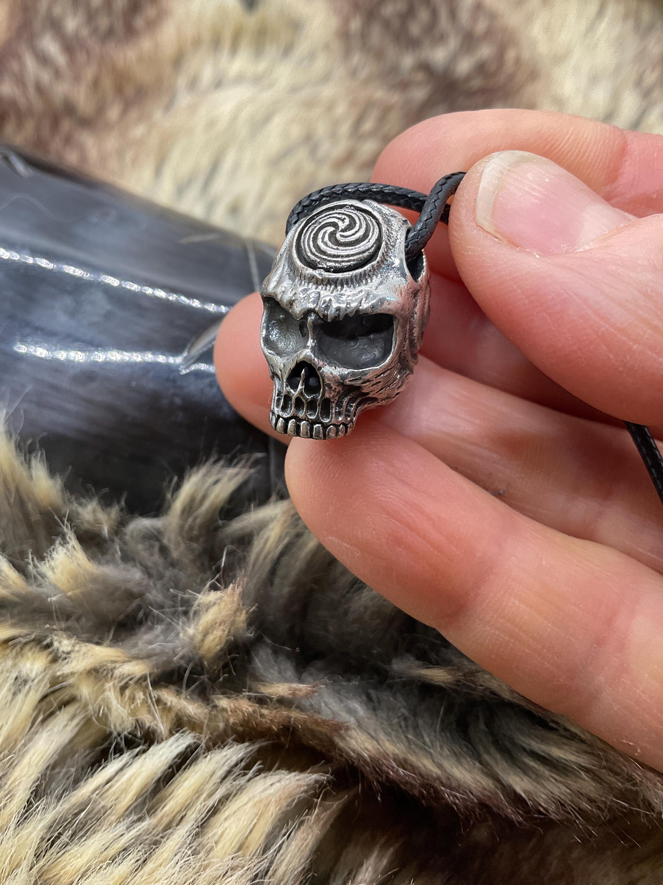 Sterling Silver Tribal Skull Pendant. - Etsy