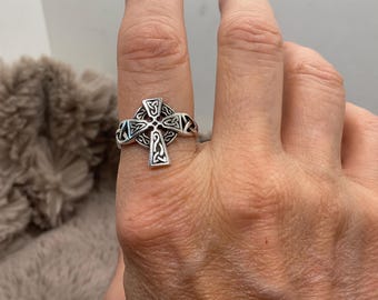 Sterling silver Celtic Cross Ring