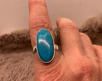 Blue Turquoise Adjustable Ring
