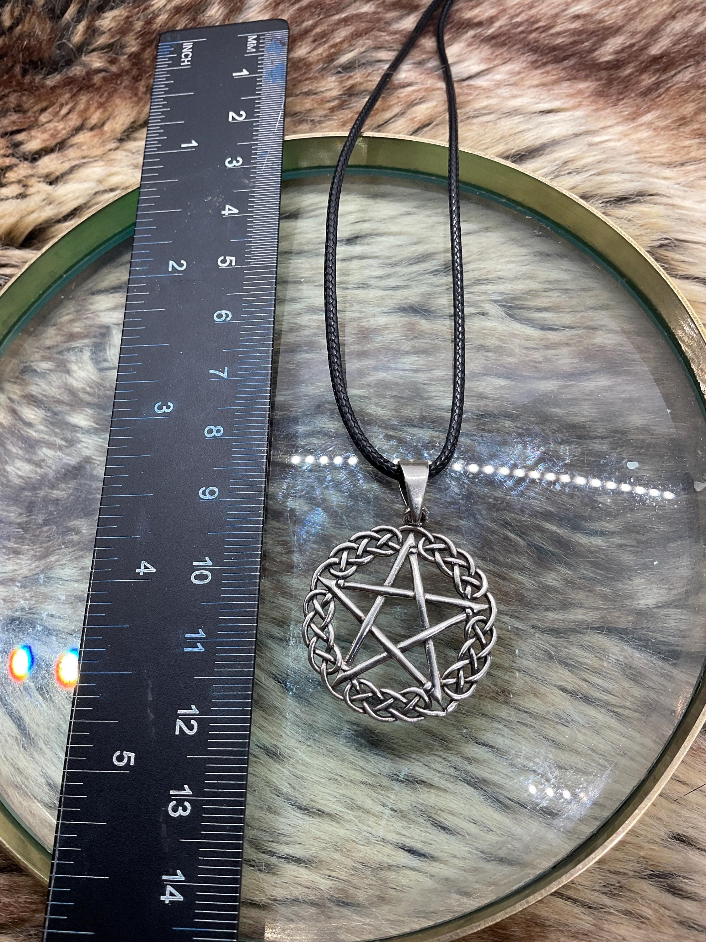 Sterling Silver Pentagram Pendant: Adjustable Cord Necklace - Etsy