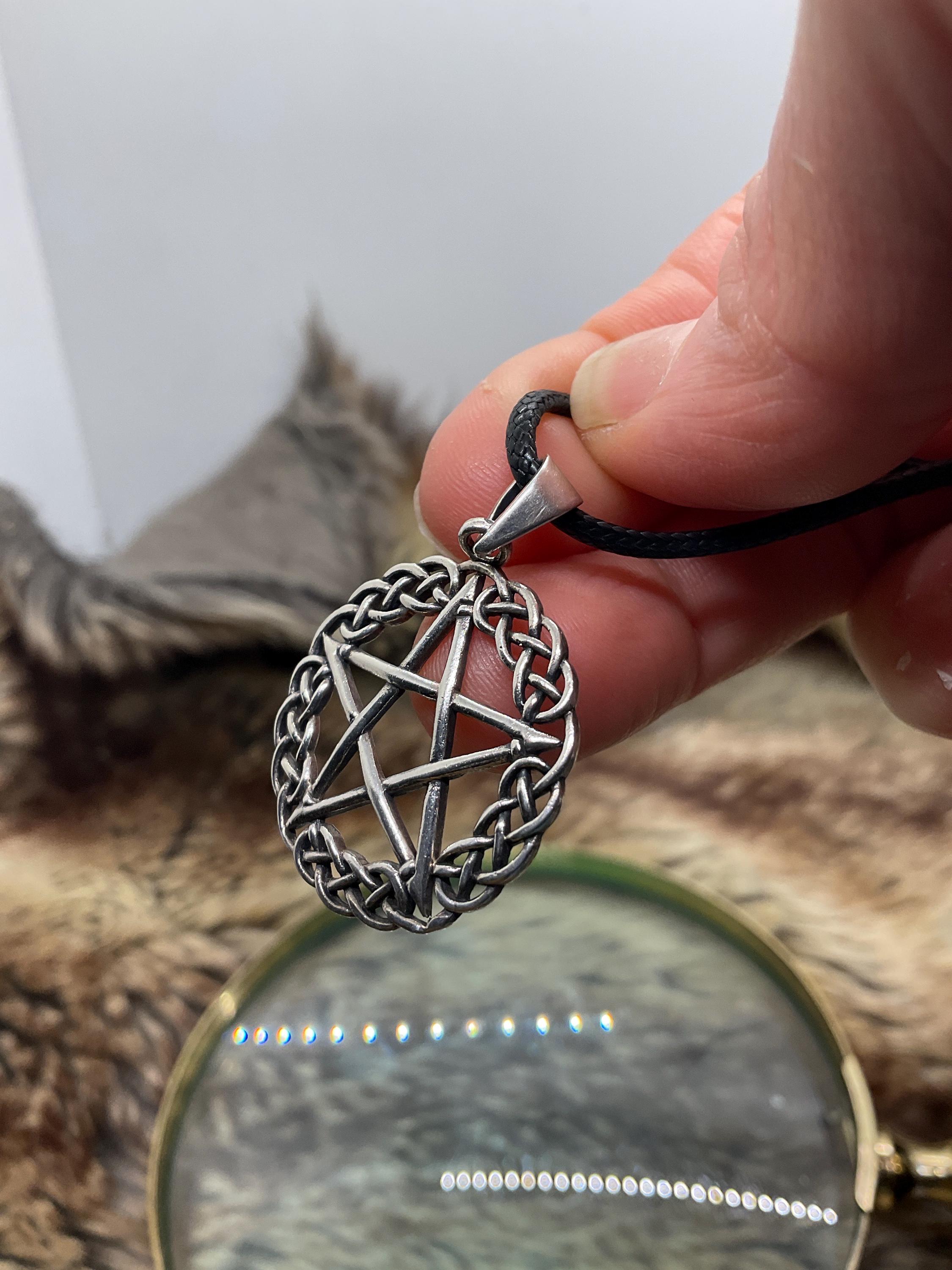 Sterling Silver Pentagram Pendant: Adjustable Cord Necklace - Etsy