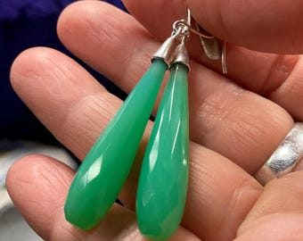 Chrysoprase statement earrings