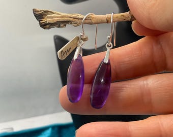 Pendientes colgantes de amatista