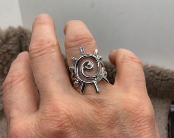 Sterling silver Tribal spiral Ring