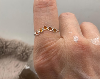 Hessunite Garnet Sterling silver Ring