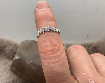 Sterling silver Star pinkie ring