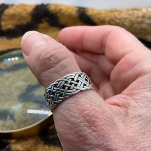 Sterling silver double Celtic Weave Band Ring