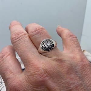Sterling silver Flower of Life Ring