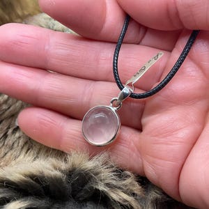 Round domed Rose Quartz pendant