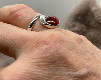 Hessunite Garnet Adjustable Ring