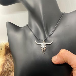 Sterling silver buffalo Skull Pendant
