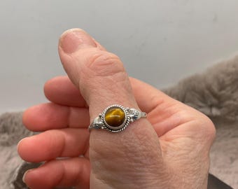 Boho tigers eye ring