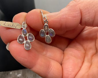 Sterling Silver Multi Labradorite Drop Earrings
