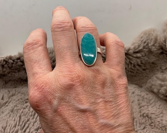 Amazonite Sterling Silver Adjustable Ring