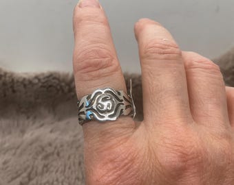 Sterling silver Retro Flame Ring