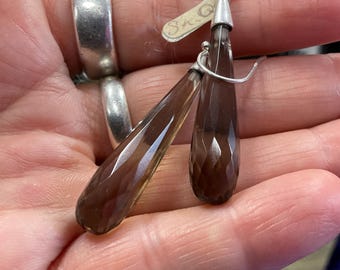 Smokey Quartz statement earrings