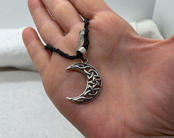 Celtic moon  pentagram pendant