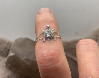 Sterling silver cute Turtle ring
