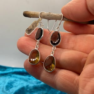 Citrine & Smokey Quartz statement earrings