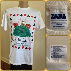 90s LADY LUCK CASINO Hotel Las Vegas T Shirt Slot Machine Jackpot