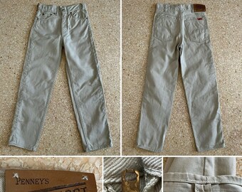 50s 60s PENNEYS FOREMOST Denim Jeans Pants W 24 L 26 Boys USA Chore Selvedge Farm Chore Workwear Boys Rockabilly Work Jeans Western Cowboy