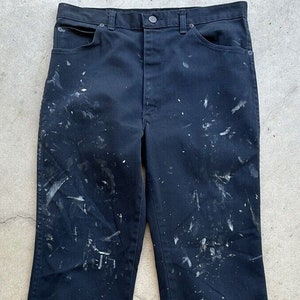 70s Jantzen Pants W 32 L 32 Painted Talon Zipper USA Work Boot Cut Flares Distressed Work Chore Pants Cowboy Utility Pant Rodeo Ranch Barn