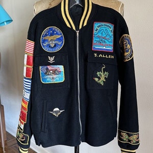 60s USS US NAVY ツワージャケット 60'S U.S NAVY SOUVENIR TOUR JACKET BLACK 60年代 スーベニア