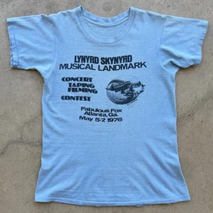 1976 Lynyrd Skynyrd Taping Fabulous Fox Theatre Atlanta MCA Promo Shirt Southern Rock Concert Taping Filming Contest Musical Landmark