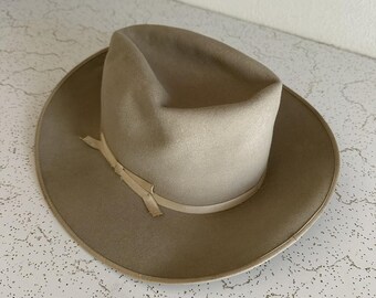 1950s 60s Stetson Open Road Fedora: 3X Cowboy Hat, Silverbelly