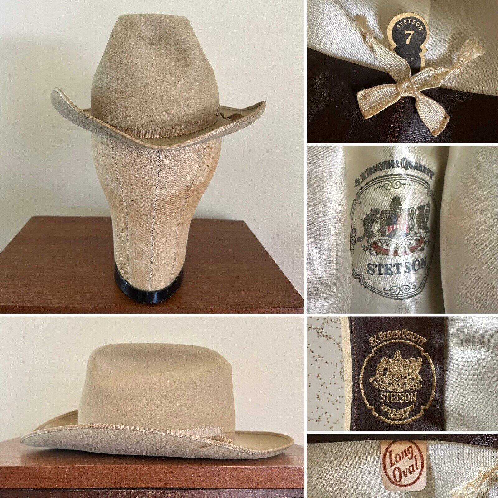 1950s STETSON 3x Beaver OPEN ROAD Size 7 Long Oval Hat 1950s STETSON 3x Beaver OPEN ROAD Size 7 Long Oval Hat