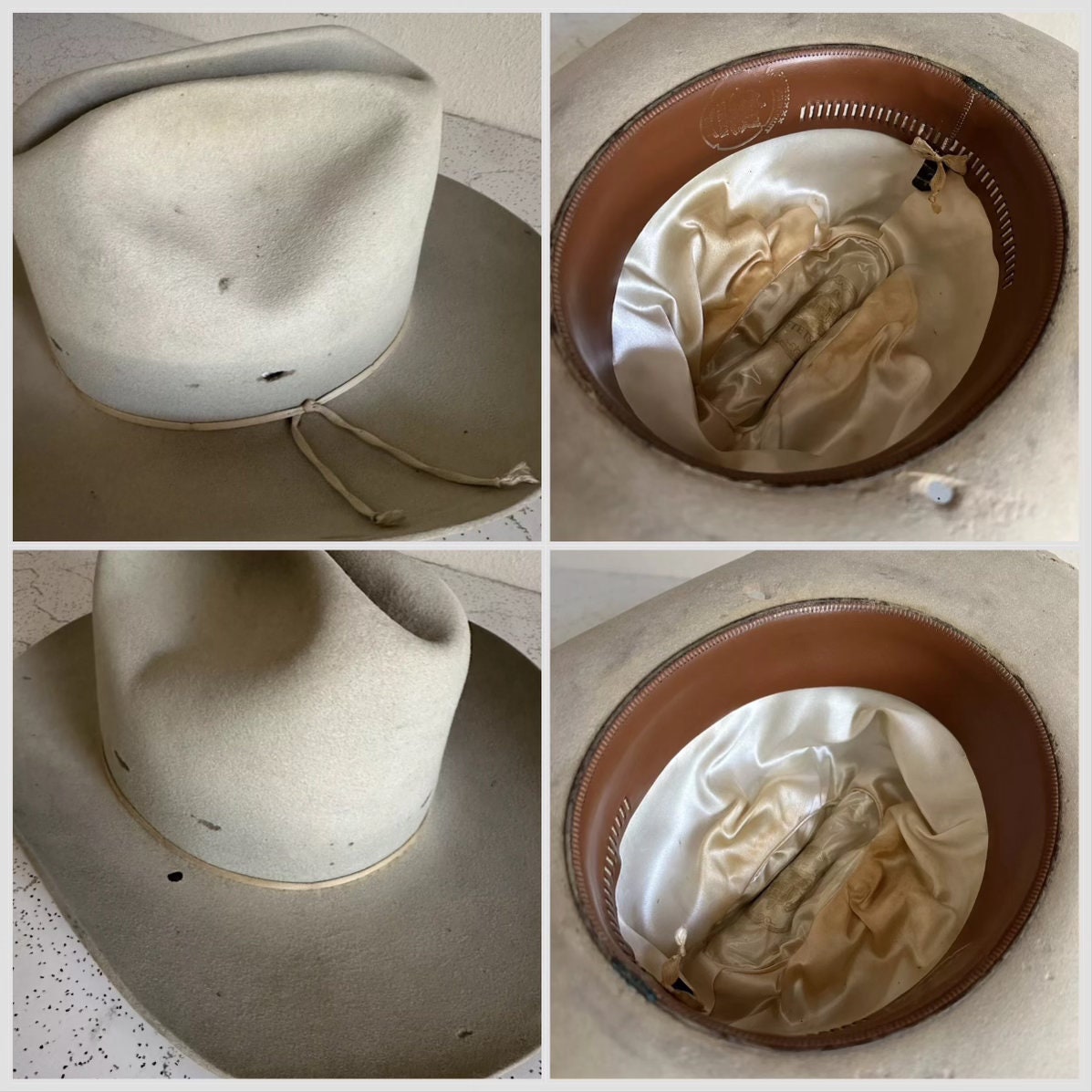 Vintage 1960s Stetson 7x Clear Beaver Cowboy Hat - Size 7
