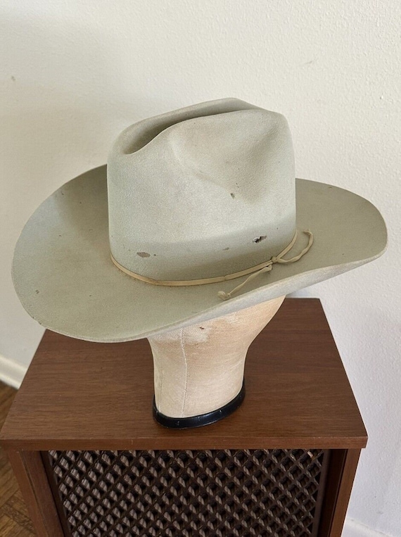  STETSON ウールハット 50〜60s 57cm 1960s Stetson 7x CLEAR BEAVER 7 Western Dress Hat Cowboy